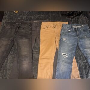 Men's Jeans Collection - Black, Tan, and Blue